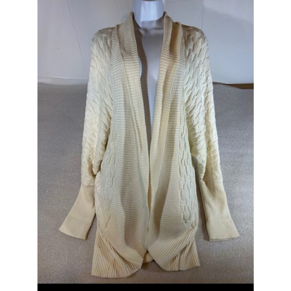 Matilda Jane Cream Cable Knit Heavy Silent Night Boho Cardigan Women Medium